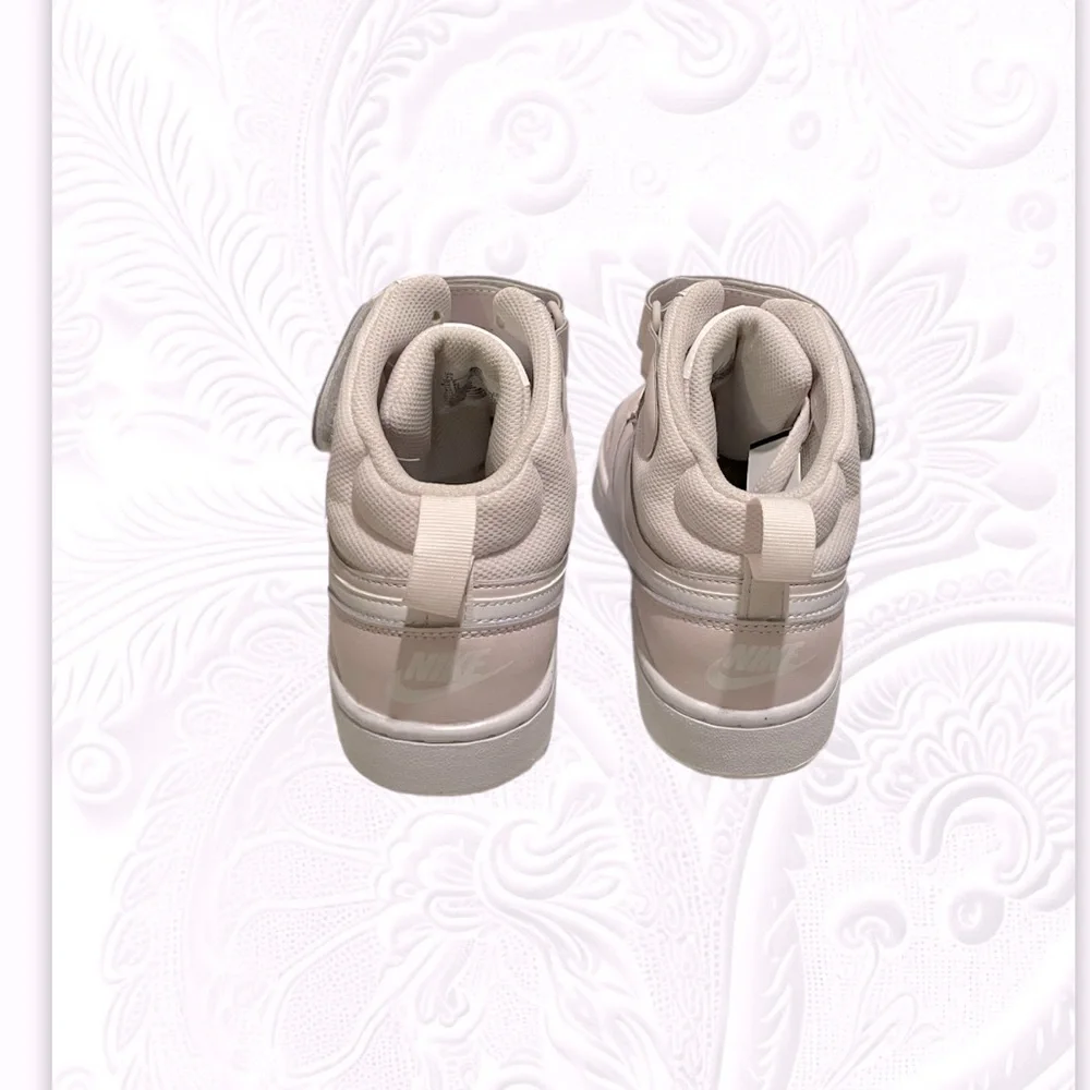 Nike Court Borough Mid 2 Pearl Pink & White Youth Big Kid 7 Brand New - Picture 4 of 9